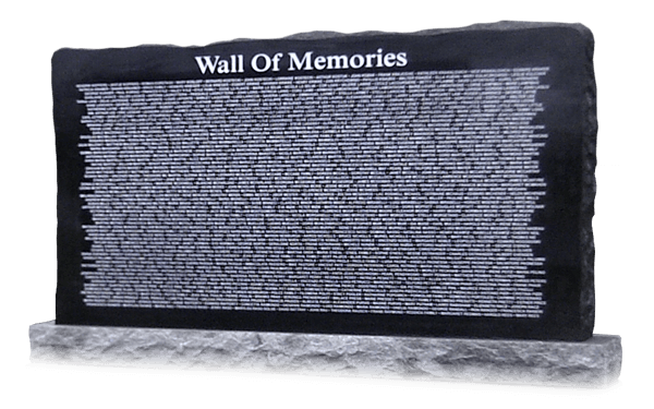 Wall of Memories granite landscape memorial